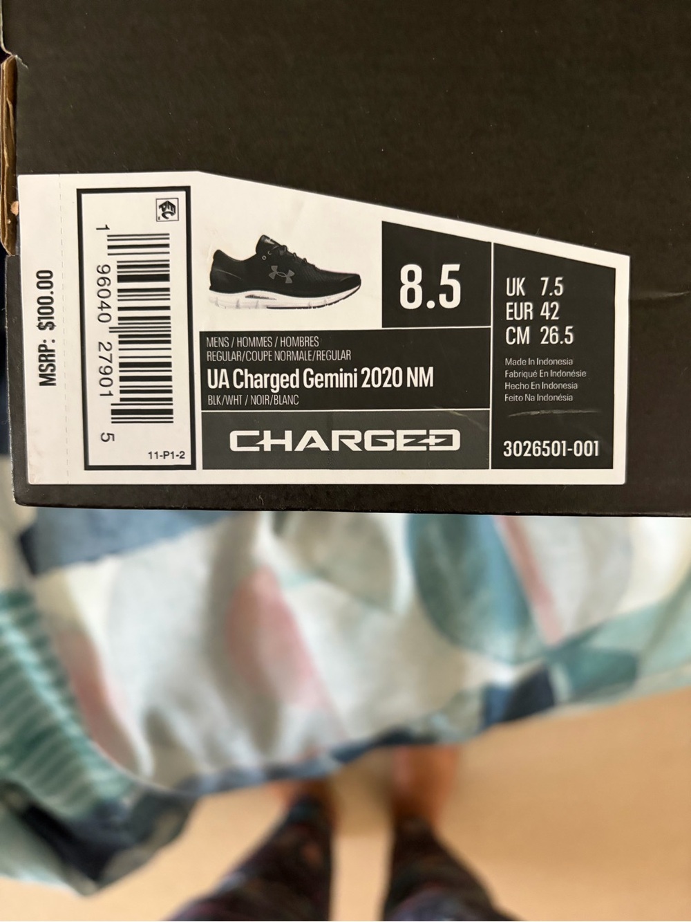 Under Armour Charged Gemini 2020 NM Women’s Running Shoes - Black/White